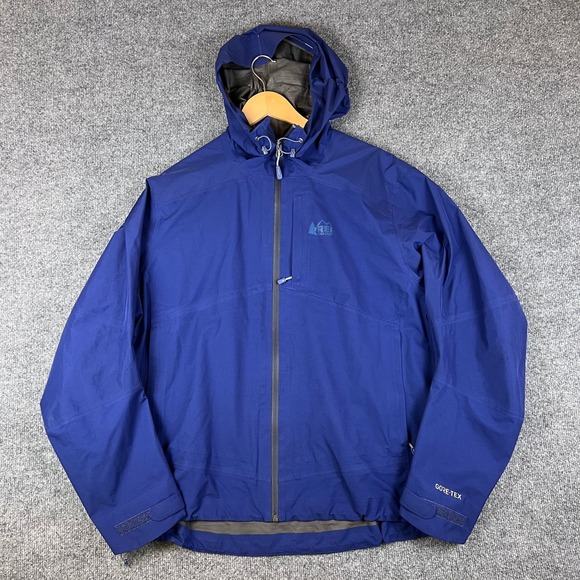 Rei Co-Op Jackets & Blazers - REI Co-op Teris GTX Rain Jacket Womens 2X Blue Zip GORE-TEX Waterproof Hiking